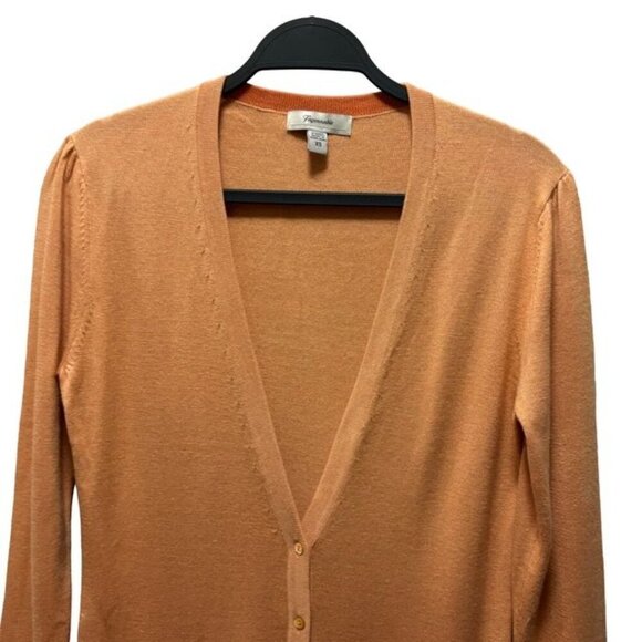Faconnable Womens  Long Sleeves Cashmere Silk Cardigan Sweater Orange Size XS - Picture 3 of 9